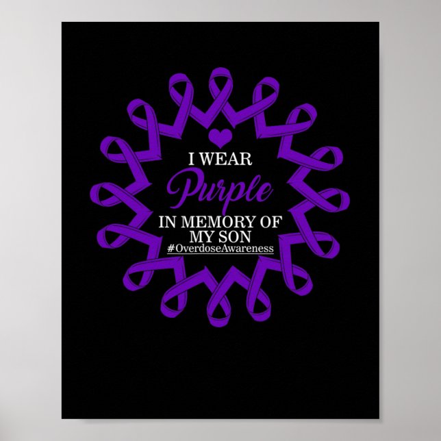 Affiche Violet En Mémoire De Mon Fils Surdose Sensibilisat (Devant)