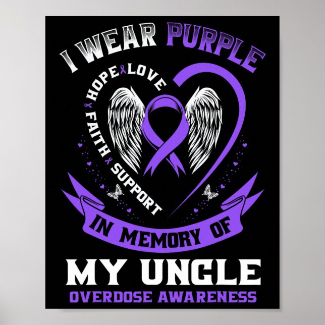 Affiche Violet En Mémoire De Mon Oncle Drogue Surdose Adjé (Devant)