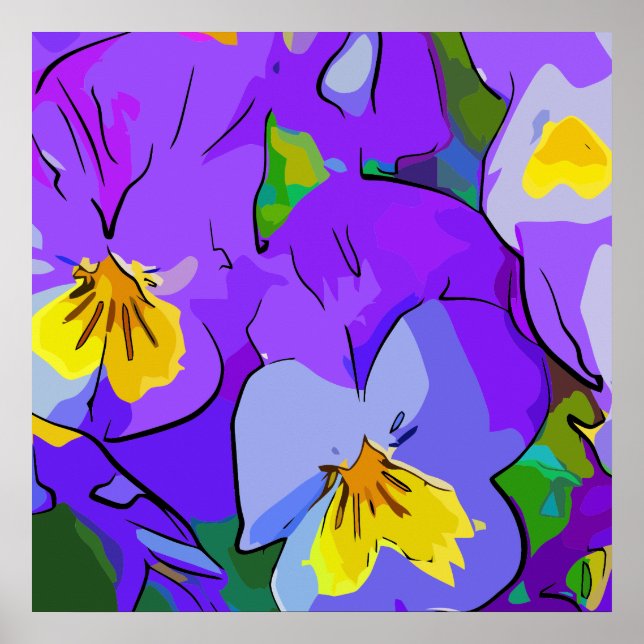 Affiche Violet et jaune (Devant)
