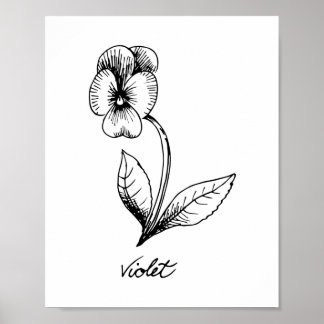 Affiche Violet Février Anniversaire