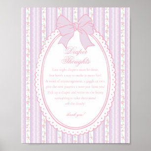 Affiche Violet Floral Fantaisie Couches Bébé Réflexions Vi