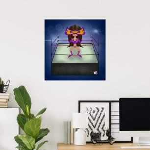 Affiche Violet Lightning brunette luchadora lutteur