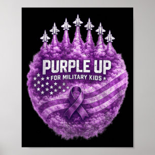 Affiche Violet pour les enfants de militaires soutien drap