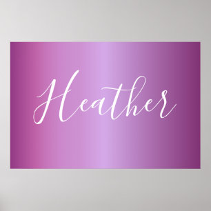 Affiche Violet pourpre & écriture personnalisée blanc