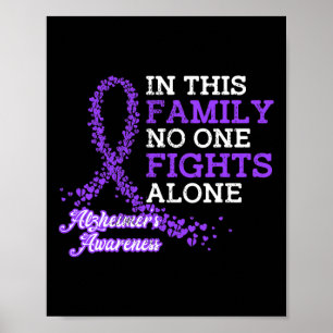 Affiche Violet Ruban Famille Alzheimer Sensibilisation