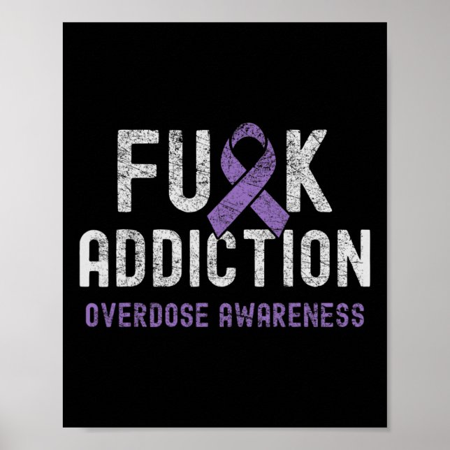 Affiche Violet Ruban Fck Sensibilisation à la surdose (Devant)