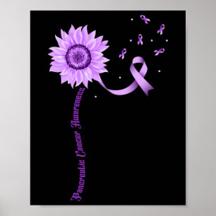 Affiche Violet Ruban Pancréatique Cancer Sensibilisation