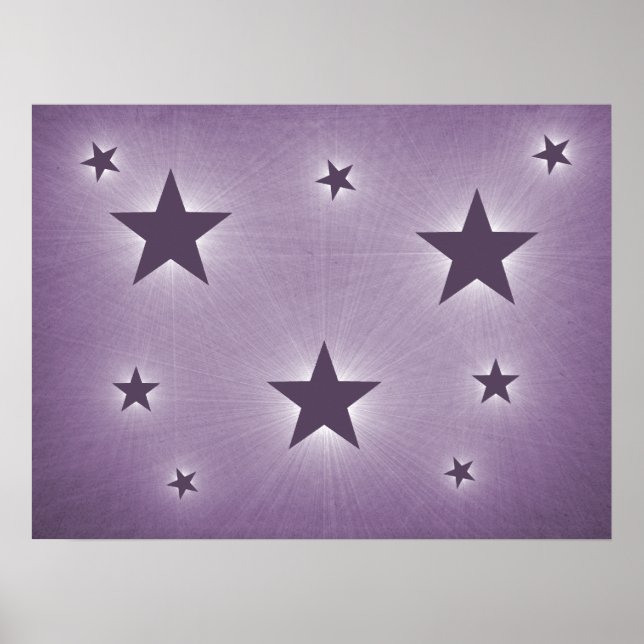 Affiche Violet Stars in the Night Sky (Devant)