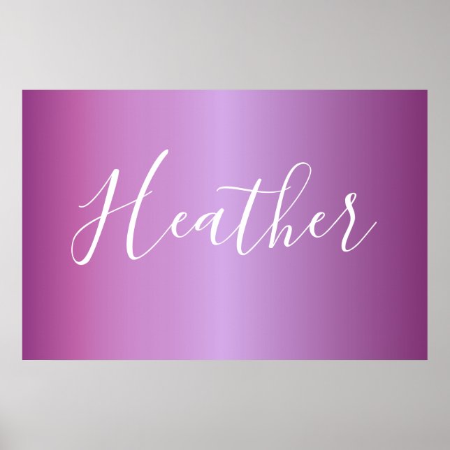 Affiche Violet violet et script blanc personnalisé (Devant)