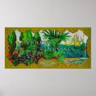 Affiche Violettes Persanes Label de savonParis, France