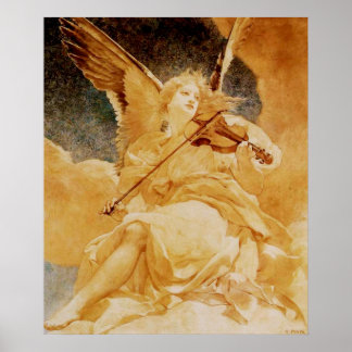 Affiche violinist angel by Henri Pinta