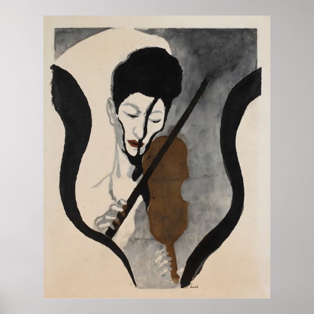 Affiche Violisniste d'art vintage (Devant)