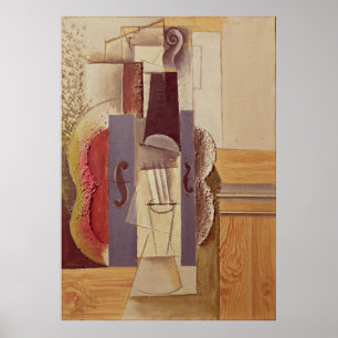 Affiche Violon accroché au mur par Picasso (1913)