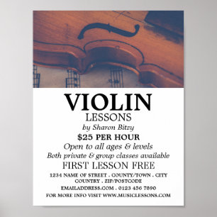 Affiche Violon classique, leçons de violon publicité