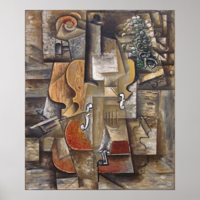 Affiche Violon et raisins de Picasso (1912) (Devant)