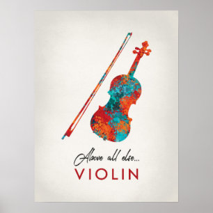 Affiche Violon - Musique colorée brillante