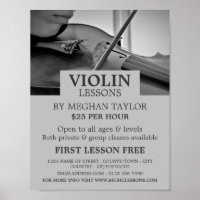 Violoniste, leçons de violon publicité