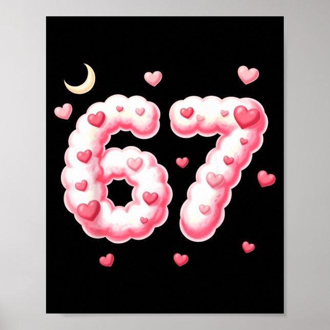Affiche Viral 67 Kawaii Hearts Valentine's Day Girls Humor (Devant)