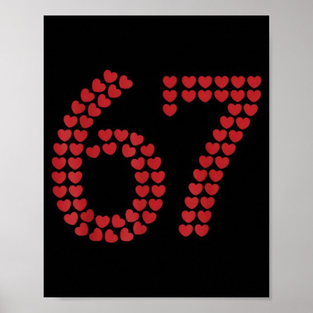 Affiche Viral Six Seven Love 67 Hearts Valentine's Day Cli (Devant)