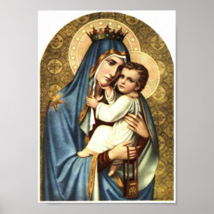 Affiche Virgin holy mother Mary, saint mary,vintage mama
