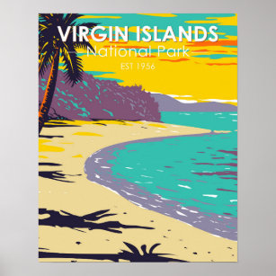 Affiche Virgin Islands National Park Trunk Bay Beach
