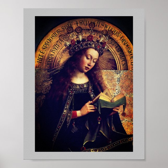 Affiche Virgin Mary -  Ghent Altarpiece by Jan van Eyck (Devant)