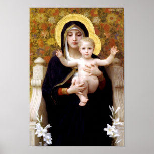 Affiche Virgin of the Lilies - William-Adolphe Bouguereau