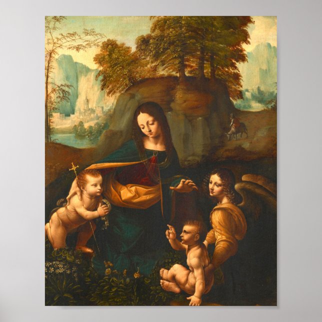 Affiche Virgin Of The Rocks By Léonard de Vinci (Devant)