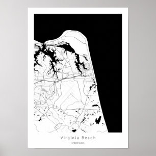 Affiche Virginia Beach Moderne Minimal Abstrait Carte simp