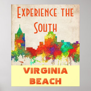 AFFICHE VIRGINIA BEACH SKYLINE