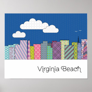 Affiche Virginia Beach Skyline