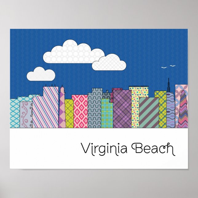 Affiche Virginia Beach Skyline (Devant)