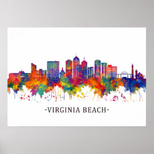 Affiche Virginia Beach Virginia Skyline