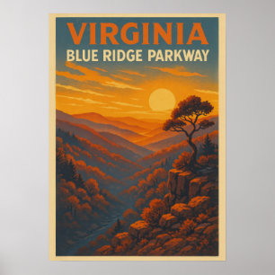 Affiche Virginia Blue Ridge Parkway V01