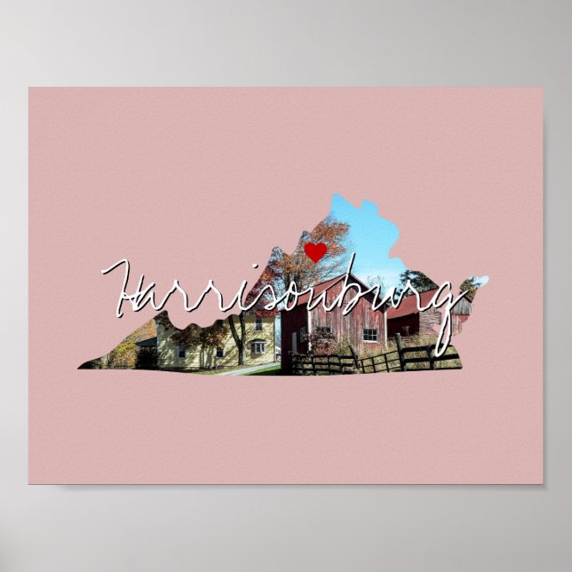 Affiche Virginia State Photo insert and town name (Devant)