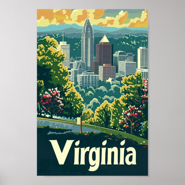 Affiche Virginia USA célèbre Travel Place (Devant)