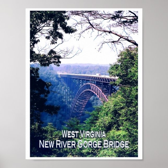 Affiche Virginie-Occidentale - Etats-Unis - Mosaïque - (Devant)