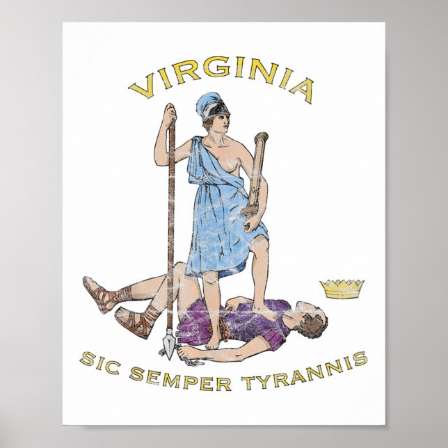 Affiche Virginie vintage Motto Sic Semper Tyrannis (Devant)