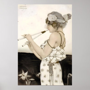 Affiche Virgins grecques par Raphael Kirchner Art Nouveau
