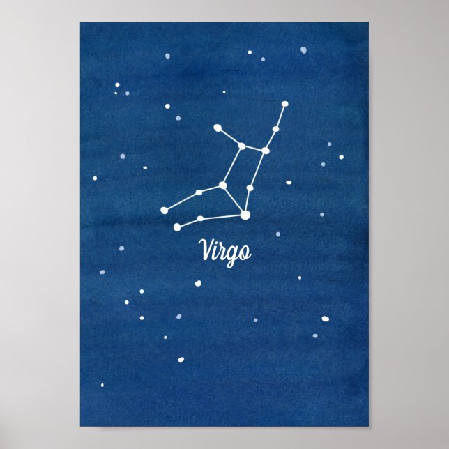 Affiche Virgo Constellation Stars Ciel nocturne (Devant)