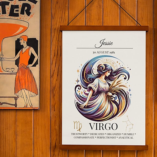 Affiche Virgo Personnalisé Elégant Zodiac Aquarelle (Créateur téléchargé)