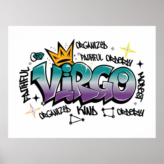 Affiche Virgo zodiac graffiti (Devant)