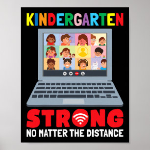 Affiche Virtual Kindergarten Fun 100 jours d'enseignement