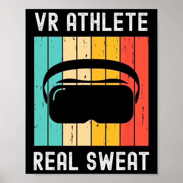 Affiche Virtual Reality Athlete Geek Gamer Retro Vr Gaming (Devant)