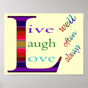 Affiche Vis bien, Rires souvent, Amour toujours par STaylo