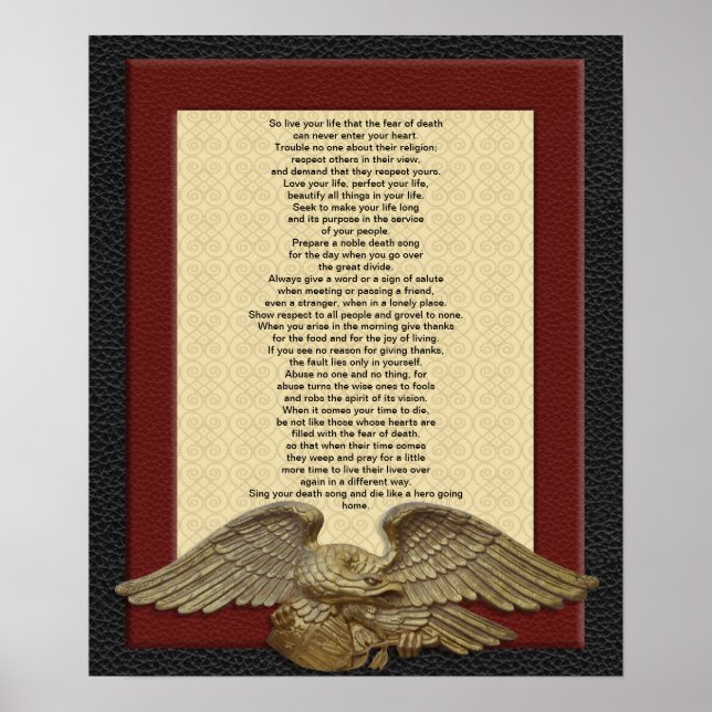 Affiche "Vis ta vie", Chef Tecumseh avec l'aigle d'or (Devant)