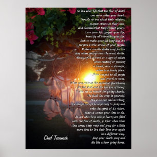 Affiche "Vis ta vie" coucher de soleil de Tecumseh Dreamca