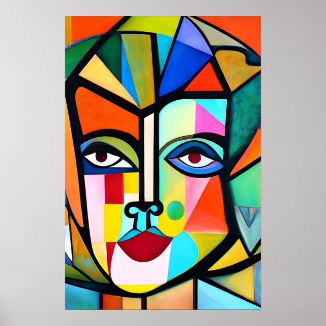 Affiche Visage Abstrait du cubisme (Devant)