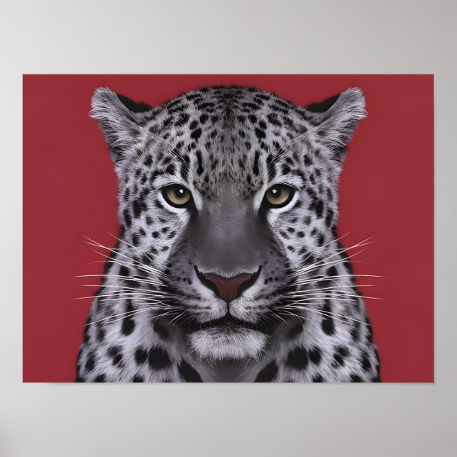 Affiche Visage animal léopard dans le style cinématique. (Devant)