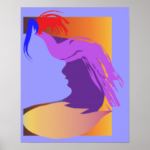 Affiche Visage bleu
